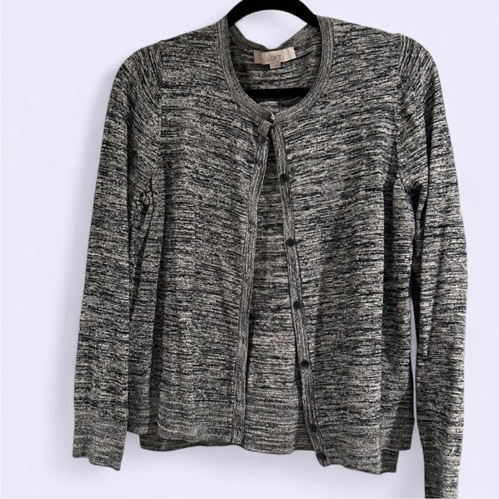 LOFT Women's Black and White Cardigan